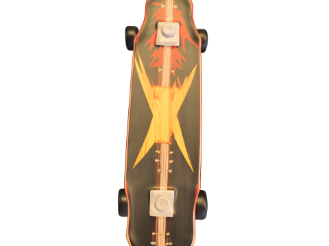 Flame Skateboard Model 3D