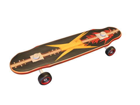 Flame Skateboard Model 3D
