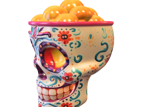 Day of the Dead Skull Candy Bowl 3D-Modell
