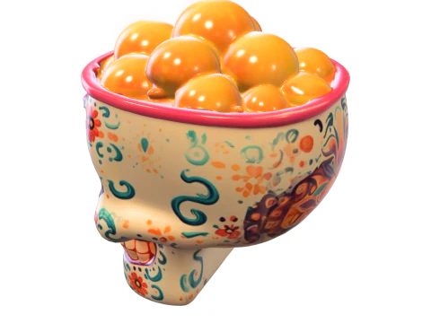 Day of the Dead Skull Candy Bowl 3D Model