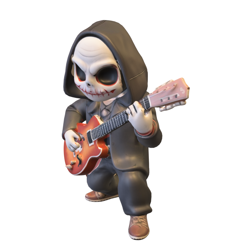 Grim Reaper Guitarist 3D मॉडल .c4d .max .obj .3ds .fbx .stl .blend