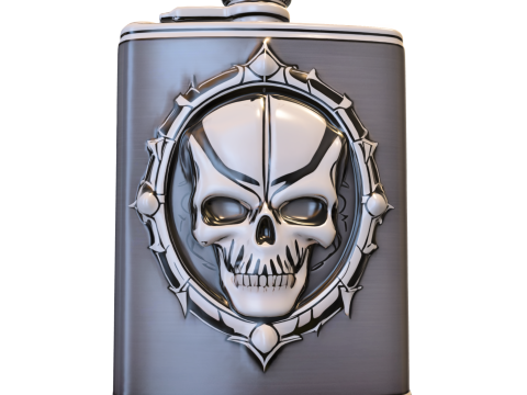 Skull Emblem Flask 3D-Modell