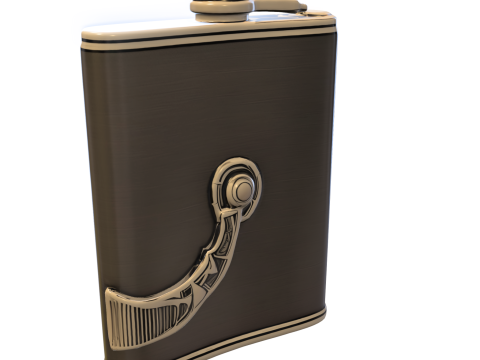 Skull Emblem Flask Modelo 3D