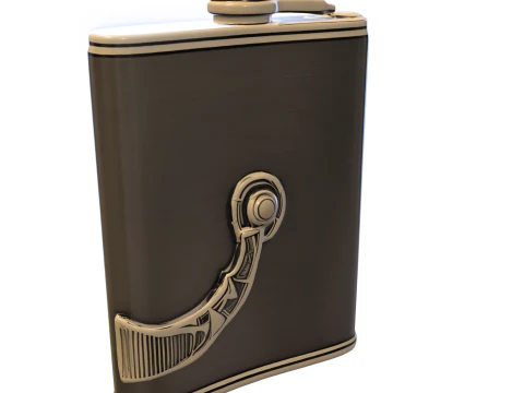 Skull Emblem Flask 3D Model