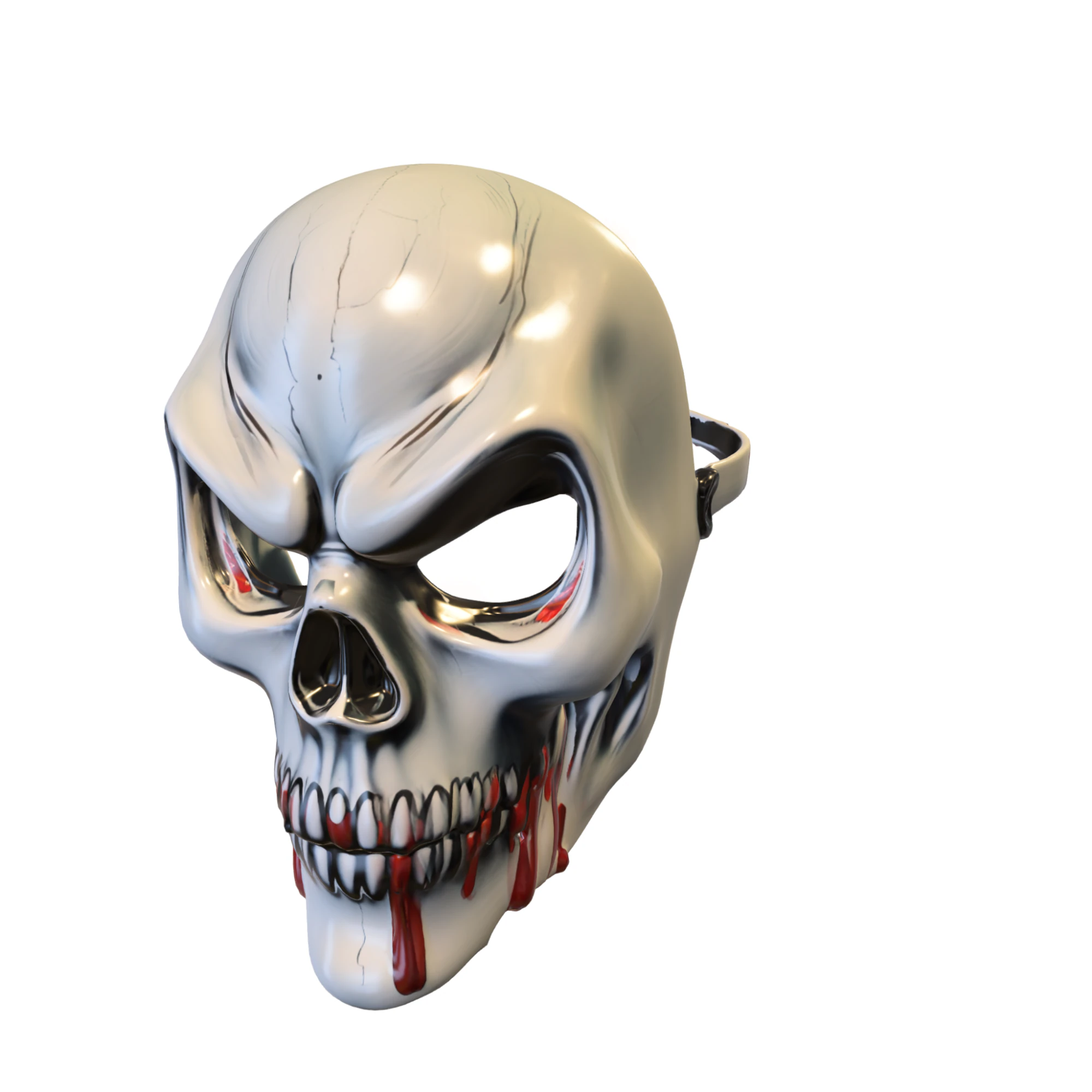 Bloody Skull Mask 3D Model .c4d .max .obj .3ds .fbx .stl .blend