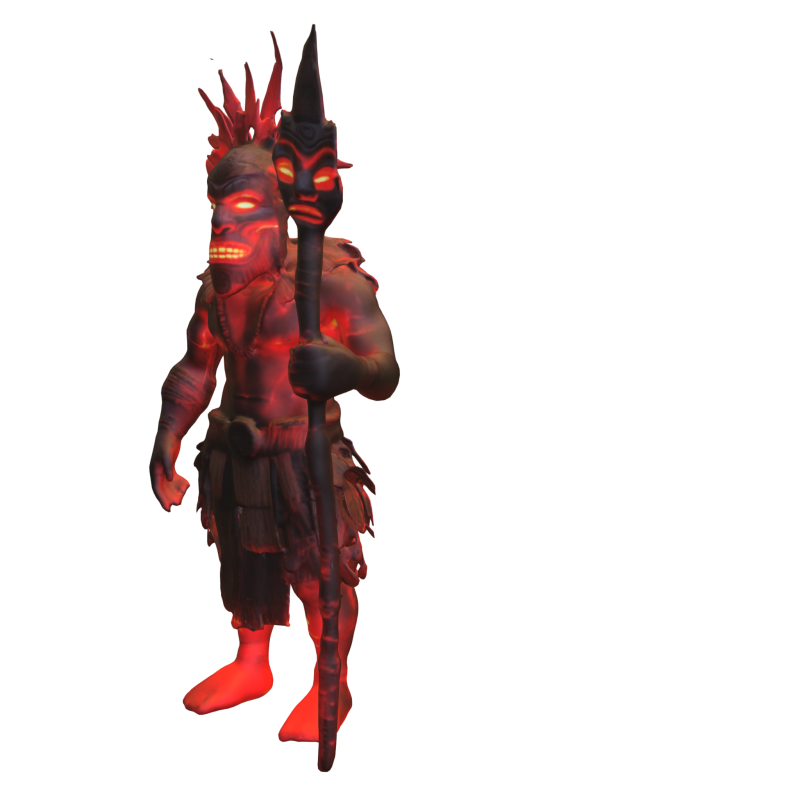 Tribal Fire Warrior 3D Model .c4d .max .obj .3ds .fbx .stl .blend
