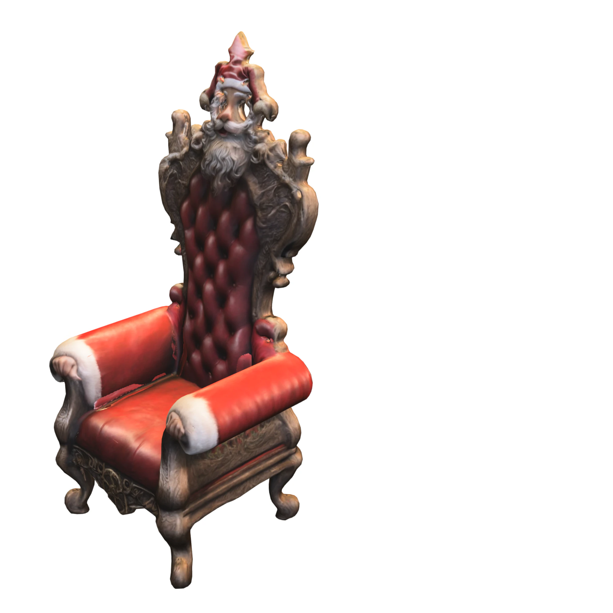 Santas Haunted Throne Gothic Christmas Chair 3D Model .c4d .max .obj .3ds .fbx .stl .blend 