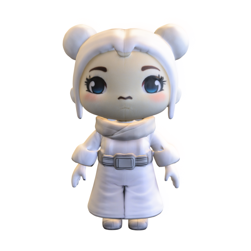 Cute plushie Leia Organa 3D 모델 .c4d .max .obj .3ds .fbx .stl .blend