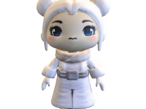Cute plushie Leia Organa 3D Model