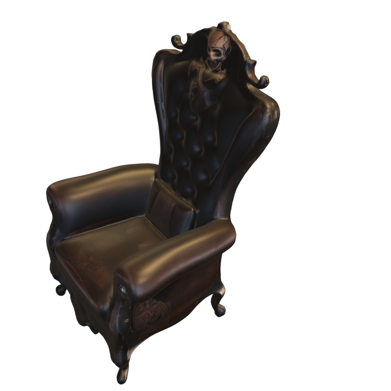 Skull Throne Armchair Dark Gothic 3D Model .c4d .max .obj .3ds .fbx .stl .blend