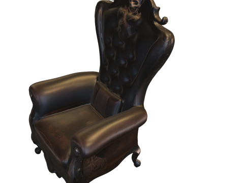 Skull Throne Armchair Dark Gothic Modello 3D