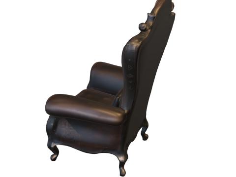 Skull Throne Armchair Dark Gothic 3D Model