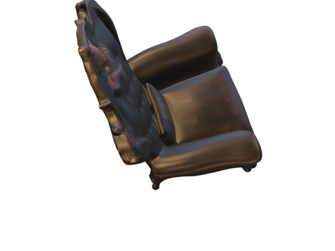 Skull Throne Armchair Dark Gothic 3D Model