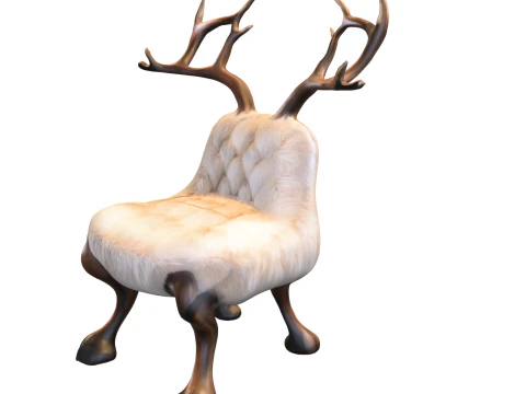 Gewei troonstoel fantasie 3D Model