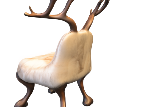 Antler Throne Chair Fantasy 3D Model