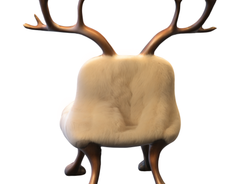 Antler Throne Chair Fantasy 3D Model