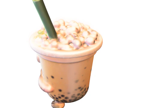Bubble Tea Buddy Cute 3D Model
