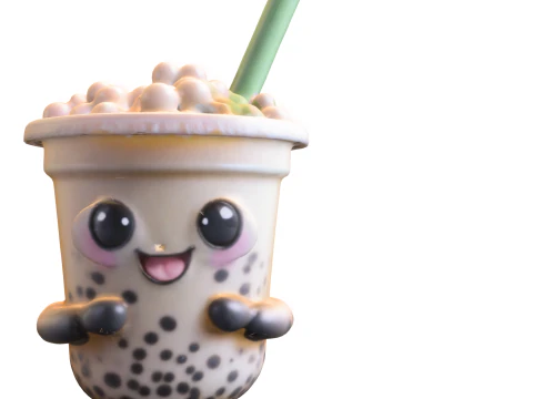 Bubble Tea Buddy Cute 3D Model