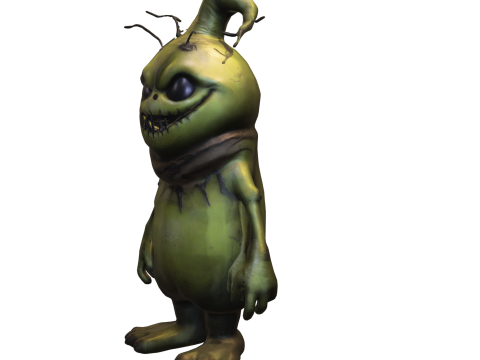 Creepy Grin Goblin Stylized Halloween Model 3D