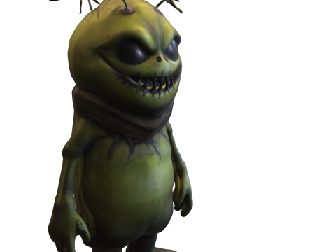 Creepy Grin Goblin Stylized Halloween Model 3D