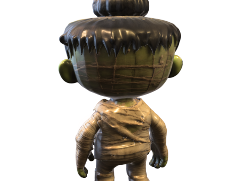 Zombie Mummy Kid Stylized Halloween Model 3D