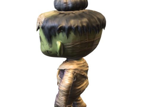 Zombie Mummy Kid Stylized Halloween Model 3D
