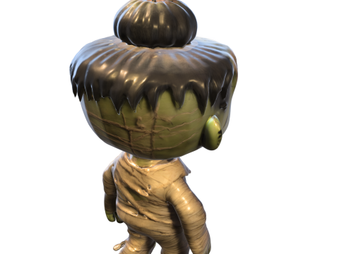 Zombie Mummy Kid Stylized Halloween Model 3D