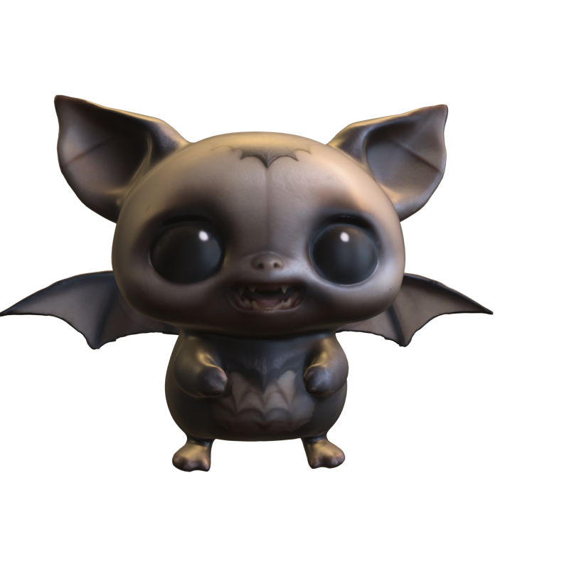Chibi Bat Cute Stylized Bat Creature 3D मॉडल .c4d .max .obj .3ds .fbx .stl .blend