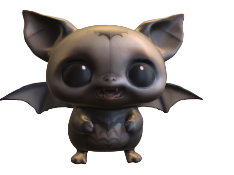 Chibi Bat Cute Stylized Bat Creature 3D Model