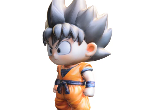 Wojownik Chibi Saiyan Stylizowany Bohater Anime Model 3D