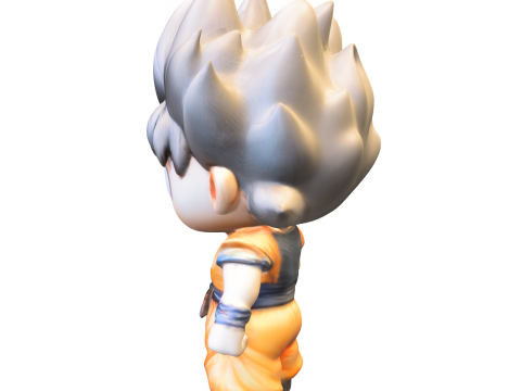 Chibi Saiyan Fighter Stylized Anime Hero 3D Model