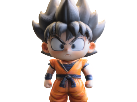 Chibi Saiyan Fighter Stylized Anime Hero 3D Model