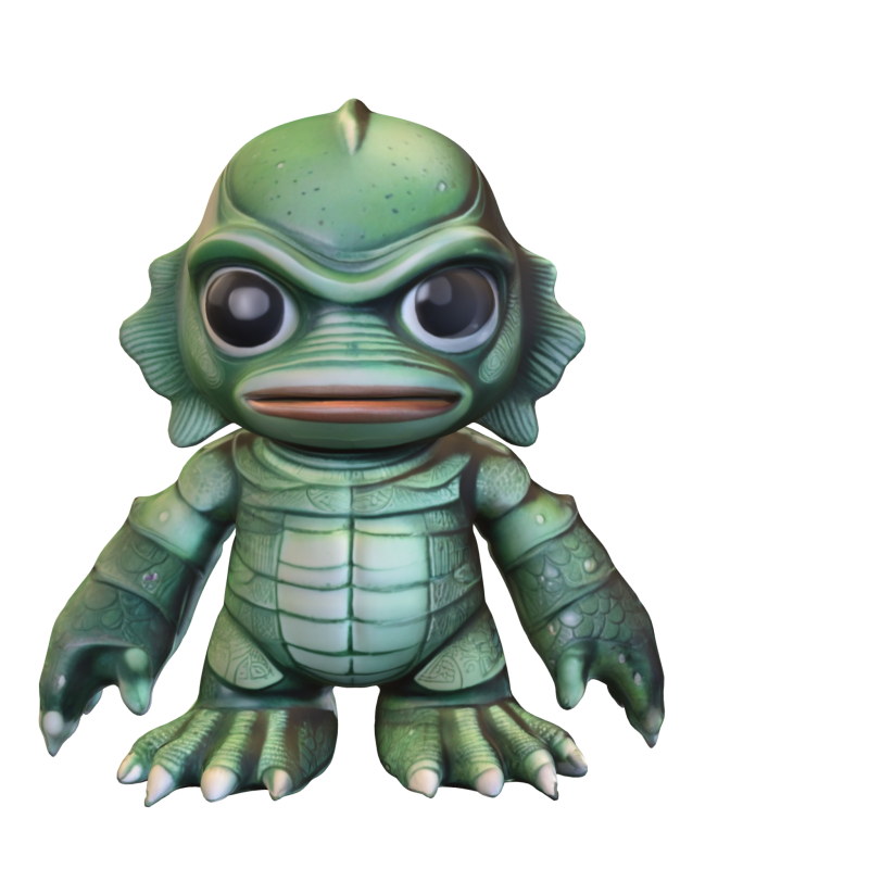 Chibi Creature from the Deep Stylized Amphibious Monster 3D Modell .c4d .max .obj .3ds .fbx .stl .blend