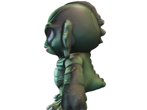 Chibi Creature from the Deep Stylized Amphibious Monster 3D Modell