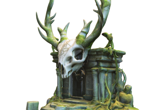 Ancient Druidic Altar Fantasy Skull Temple 3D 模型