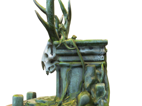 Ancient Druidic Altar Fantasy Skull Temple 3D मॉडल