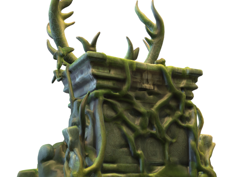 Ancient Druidic Altar Fantasy Skull Temple 3D मॉडल