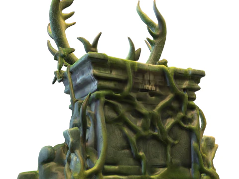 Ancient Druidic Altar Fantasy Skull Temple 3D Model