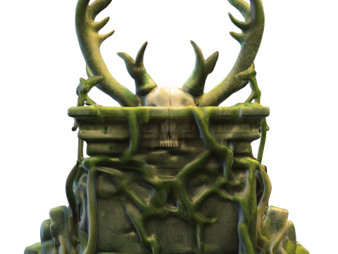 Ancient Druidic Altar Fantasy Skull Temple 3D मॉडल