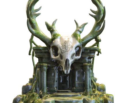 Ancient Druidic Altar Fantasy Skull Temple 3D मॉडल