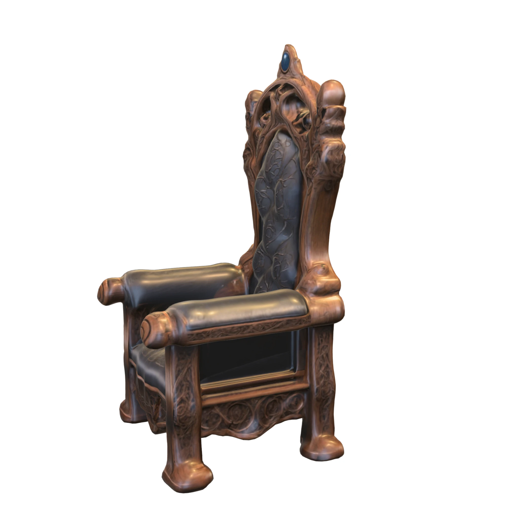 Ornate Gothic Throne Fantasy Chair 3D Model .c4d .max .obj .3ds .fbx .stl .blend 