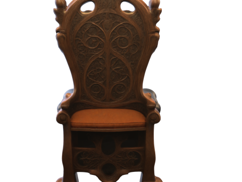 Ornate Gothic Throne Fantasy Chair Modelo 3D