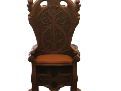 Ornate Gothic Throne Fantasy Chair 3D Model