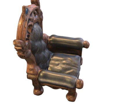 Ornate Gothic Throne Fantasy Chair 3D Model