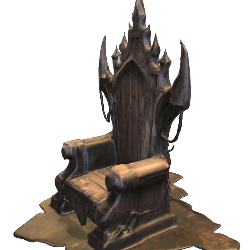 Dark Demon Throne Cursed Gothic Chair 3D मॉडल .c4d .max .obj .3ds .fbx .stl .blend 