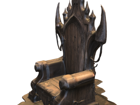 Dark Demon Throne Cursed Gothic Chair 3D Model