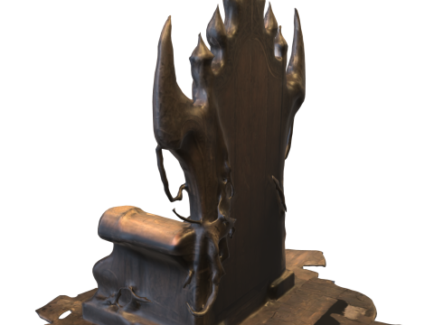 Dark Demon Throne Cursed Gothic Chair 3D मॉडल