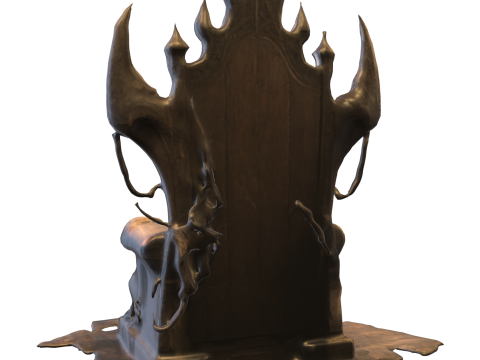 Dark Demon Throne Cursed Gothic Chair 3D मॉडल