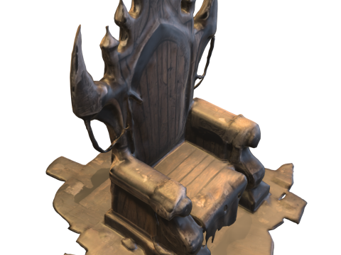 Dark Demon Throne Cursed Gothic Chair 3D मॉडल