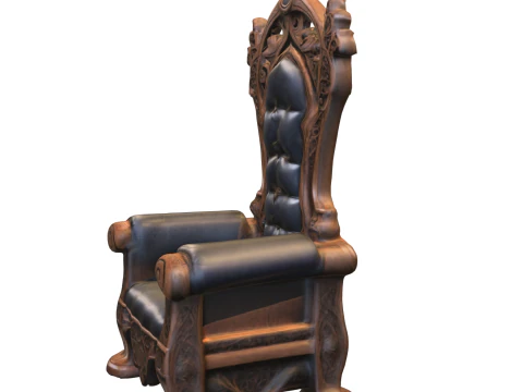 Gotische koninklijke troon 3D Model